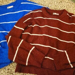 Juniors SO blue and maroon sweaters size small
